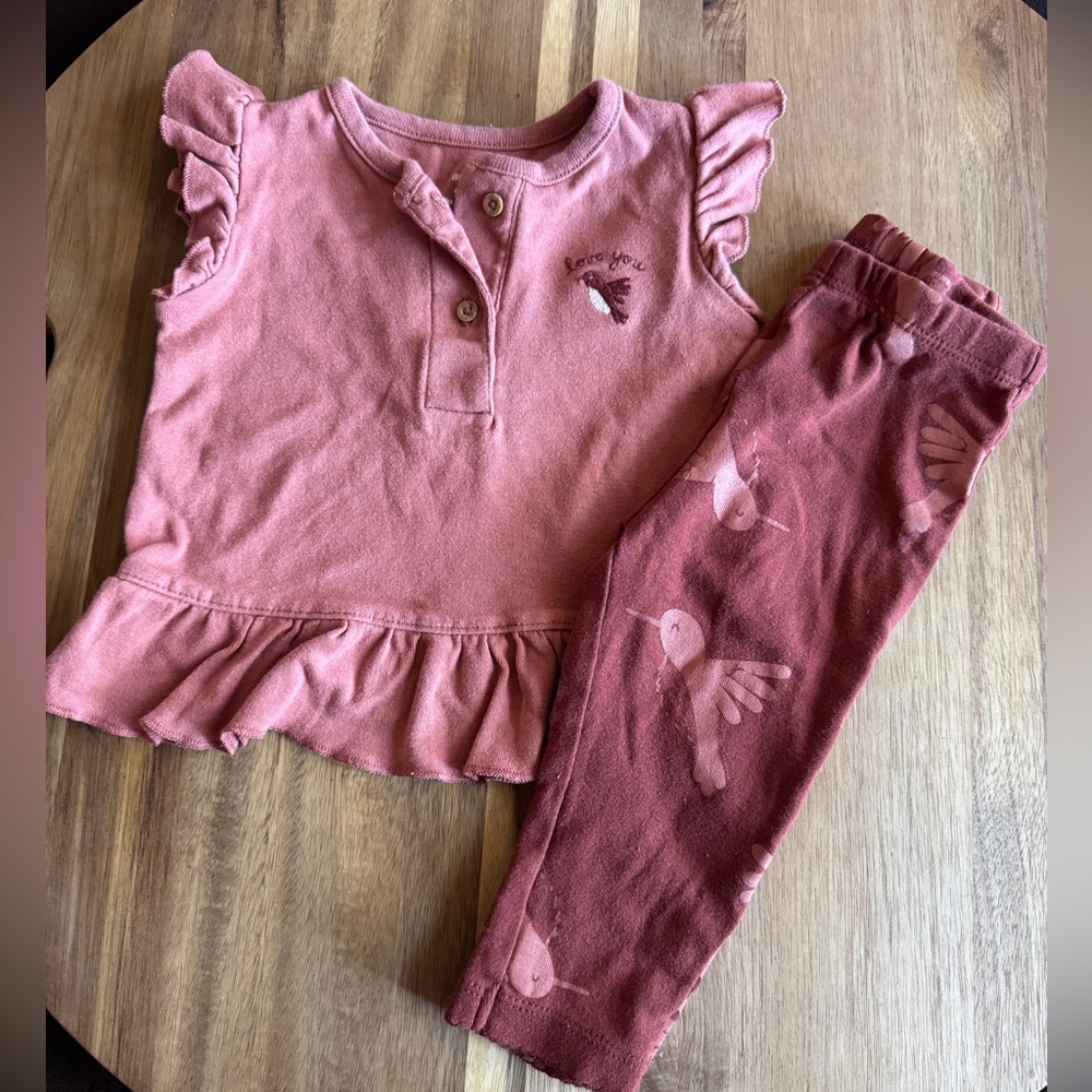 Carters Cute Brown Ruffle Hummingbird Baby Outfit